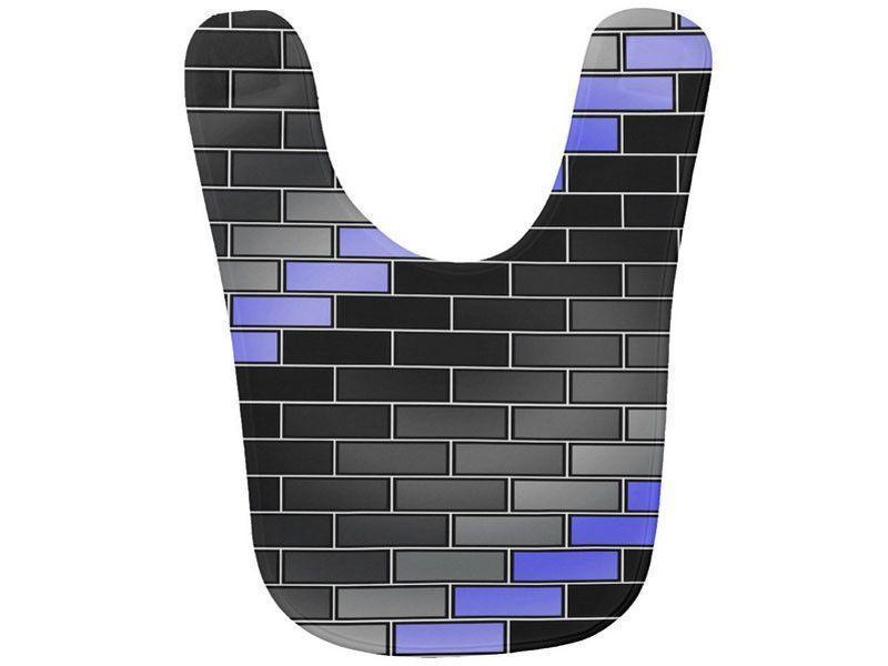 Baby Bibs-BRICK WALL #2 Baby Bibs-Black, Grays &amp; Light Blues-from COLORADDICTED.COM-