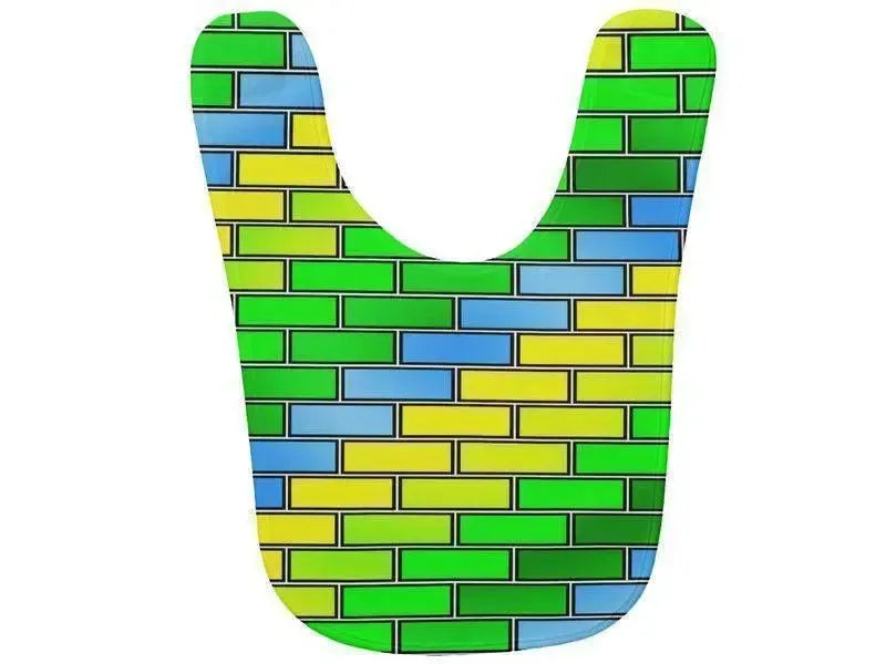 Baby Bibs-BRICK WALL #2 Baby Bibs-Greens, Yellows & Light Blues-from COLORADDICTED.COM-