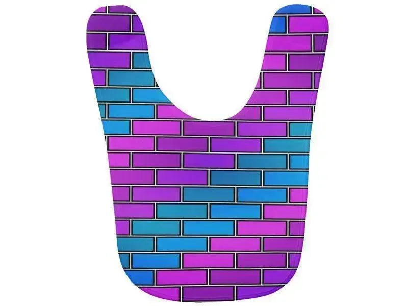 Baby Bibs-BRICK WALL #2 Baby Bibs-Purples, Violets, Fuchsias & Turquoises-from COLORADDICTED.COM-