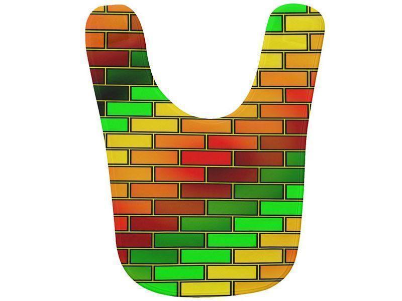 Baby Bibs-BRICK WALL #2 Baby Bibs-Reds, Oranges, Yellows &amp; Greens-from COLORADDICTED.COM-