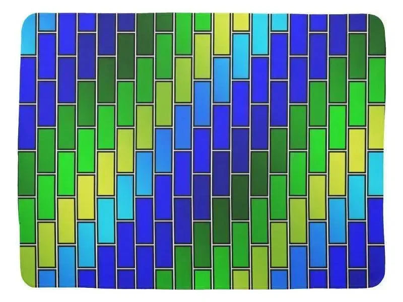 Baby Blankets-BRICK WALL #2 Baby Blankets-Blues & Greens-from COLORADDICTED.COM-
