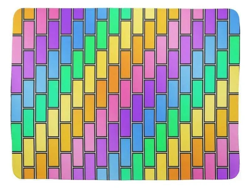 Baby Blankets-BRICK WALL #2 Baby Blankets-Multicolor Light-from COLORADDICTED.COM-