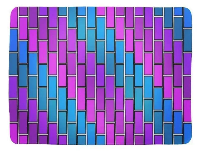 Baby Blankets-BRICK WALL #2 Baby Blankets-Purples, Violets, Fuchsias & Turquoises-from COLORADDICTED.COM-