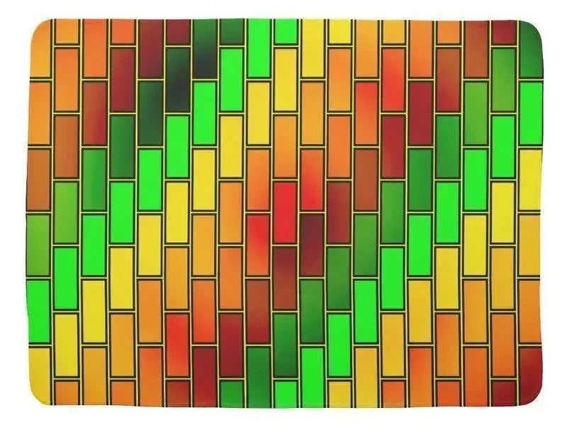 Baby Blankets-BRICK WALL #2 Baby Blankets-Reds, Oranges, Yellows & Greens-from COLORADDICTED.COM-