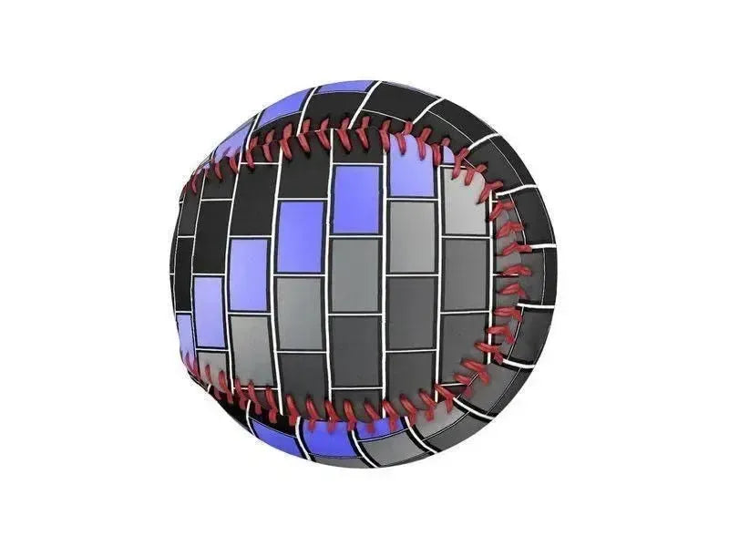Baseballs-BRICK WALL #2 Baseballs-Black & Grays & Light Blues-from COLORADDICTED.COM-