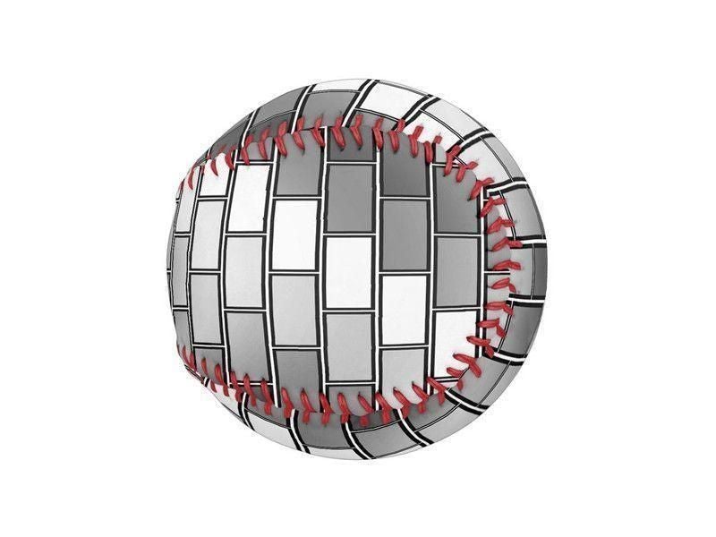 Baseballs-BRICK WALL #2 Baseballs-Grays &amp; White-from COLORADDICTED.COM-