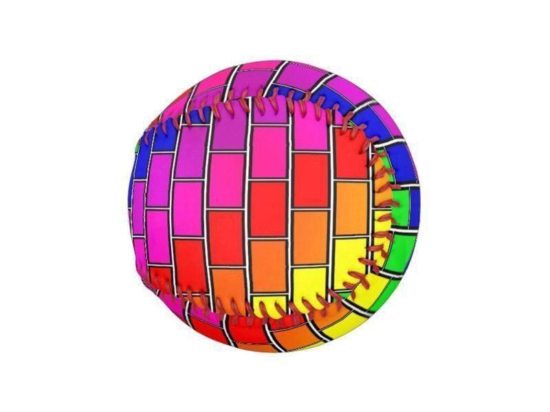 Baseballs-BRICK WALL #2 Baseballs-Multicolor Bright-from COLORADDICTED.COM-