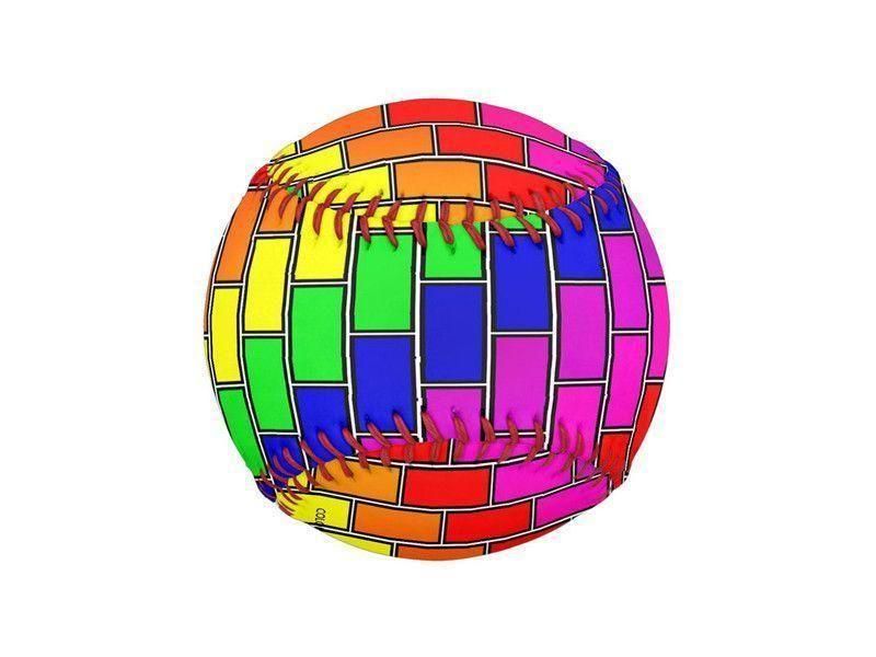 Baseballs-BRICK WALL #2 Baseballs-Multicolor Bright-from COLORADDICTED.COM-