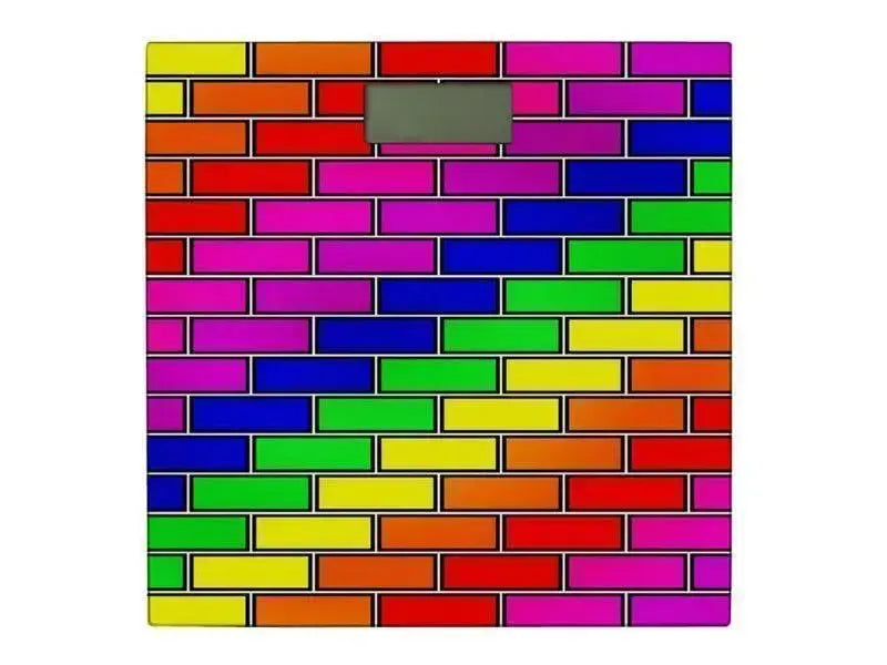 Bathroom Scales-BRICK WALL #2 Bathroom Scales-Multicolor Bright-from COLORADDICTED.COM-