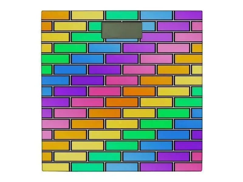 Bathroom Scales-BRICK WALL #2 Bathroom Scales-Multicolor Light-from COLORADDICTED.COM-