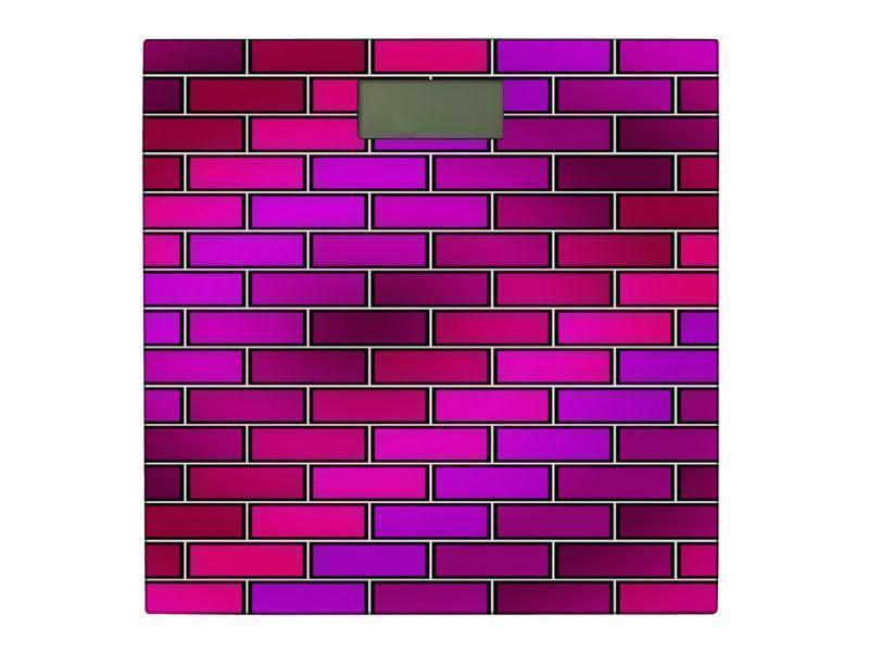 Bathroom Scales-BRICK WALL #2 Bathroom Scales-Purples, Fuchsias, Violets &amp; Magentas-from COLORADDICTED.COM-