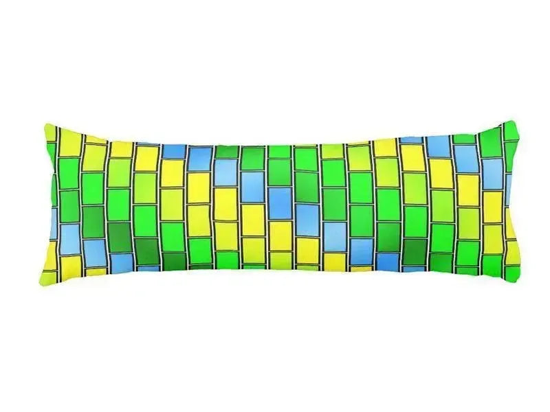 Body Pillows - Dakimakuras-BRICK WALL #2 Body Pillows - Dakimakuras-Greens & Yellows & Light Blues-from COLORADDICTED.COM-