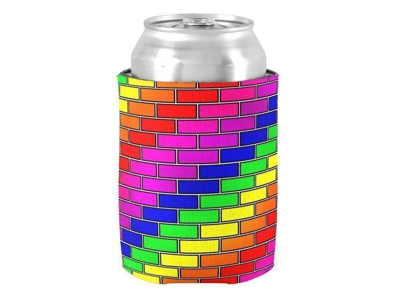 Can Cooler Sleeves – Can Koozies-BRICK WALL #2 Bottle &amp; Can Cooler Sleeves – Bottle &amp; Can Koozies-Multicolor Bright-from COLORADDICTED.COM-
