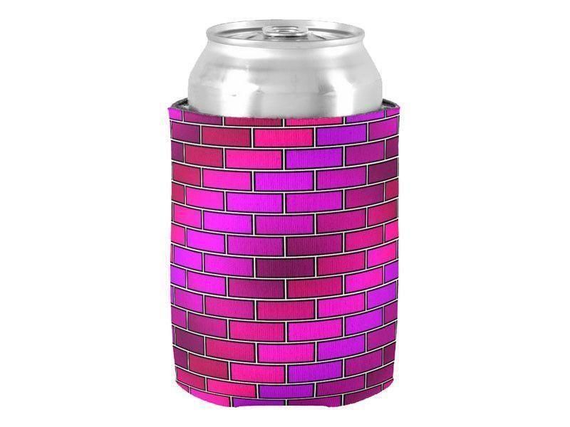 Can Cooler Sleeves – Can Koozies-BRICK WALL #2 Bottle &amp; Can Cooler Sleeves – Bottle &amp; Can Koozies-Purples &amp; Fuchsias &amp; Violets &amp; Magentas-from COLORADDICTED.COM-