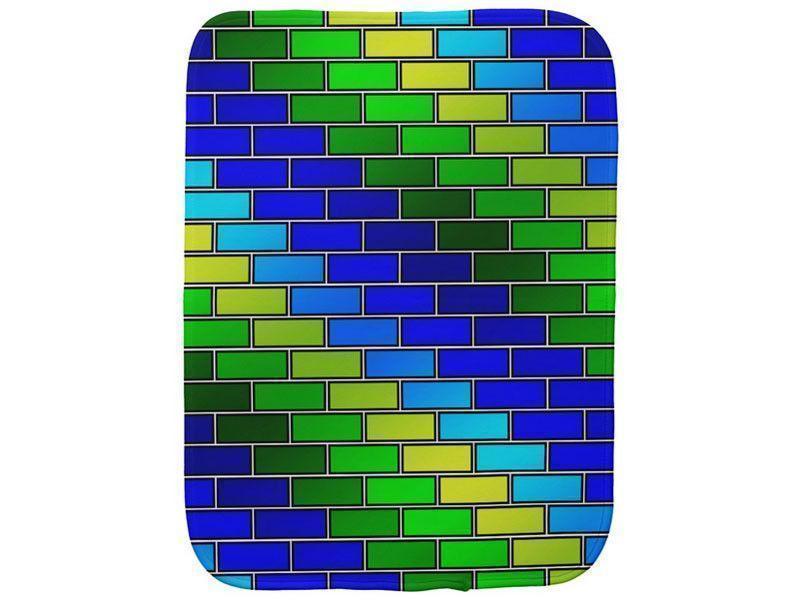 Burp Cloths-BRICK WALL #2 Burp Cloths-Blues &amp; Greens-from COLORADDICTED.COM-