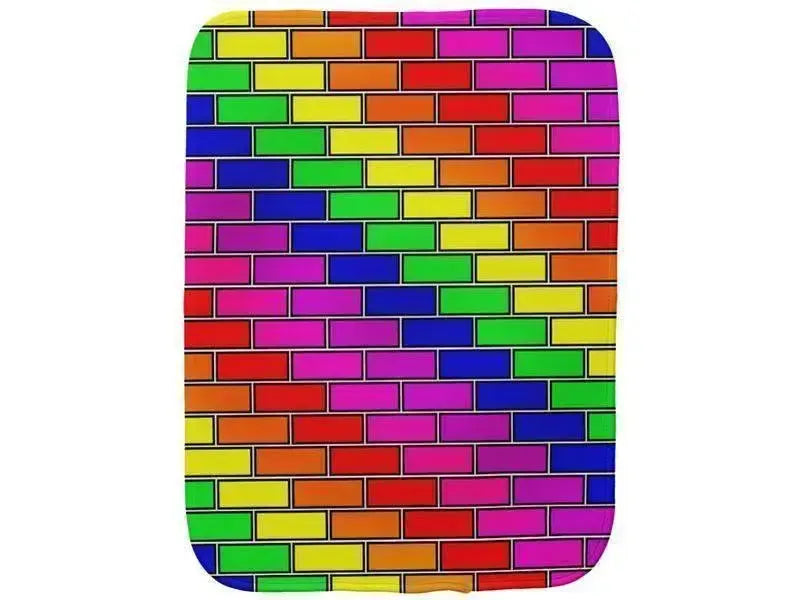 Burp Cloths-BRICK WALL #2 Burp Cloths-Multicolor Bright-from COLORADDICTED.COM-