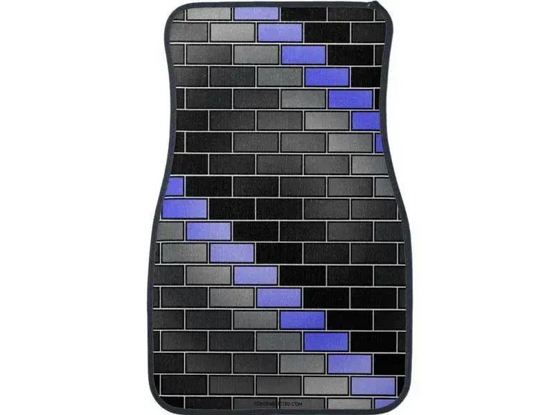 Car Mats-BRICK WALL #2 Car Mats Sets-Black & Grays & Light Blues-from COLORADDICTED.COM-