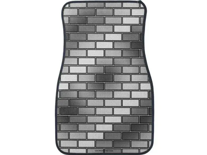 Car Mats-BRICK WALL #2 Car Mats Sets-Grays & White-from COLORADDICTED.COM-