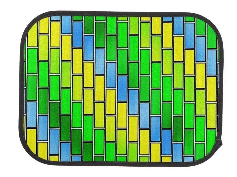 Car Mats-BRICK WALL #2 Car Mats Sets-Greens & Yellows & Light Blues-from COLORADDICTED.COM-
