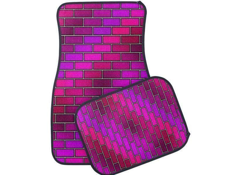 Car Mats-BRICK WALL #2 Car Mats Sets-Purples &amp; Fuchsias &amp; Violets &amp; Magentas-from COLORADDICTED.COM-