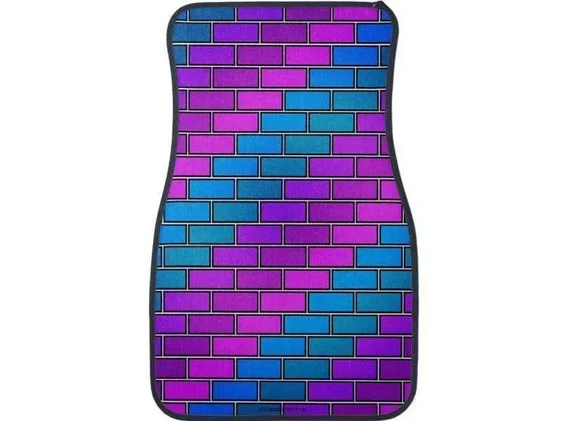 Car Mats-BRICK WALL #2 Car Mats Sets-Purples & Violets & Fuchsias & Turquoises-from COLORADDICTED.COM-