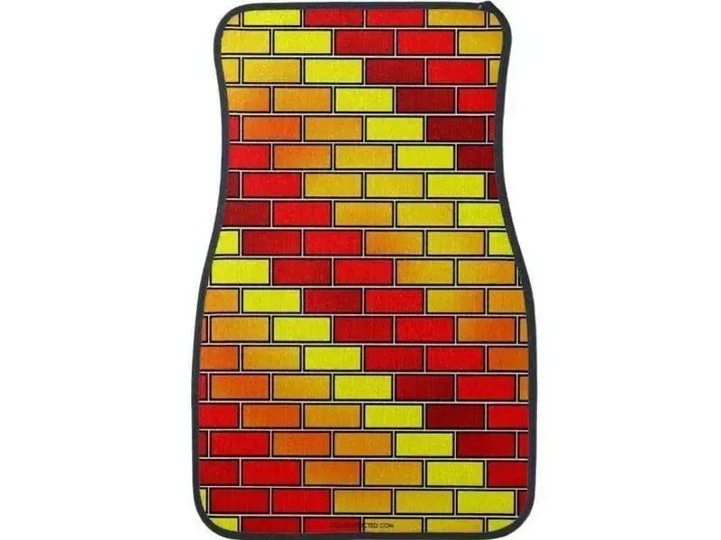 Car Mats-BRICK WALL #2 Car Mats Sets-Reds & Oranges & Yellows-from COLORADDICTED.COM-
