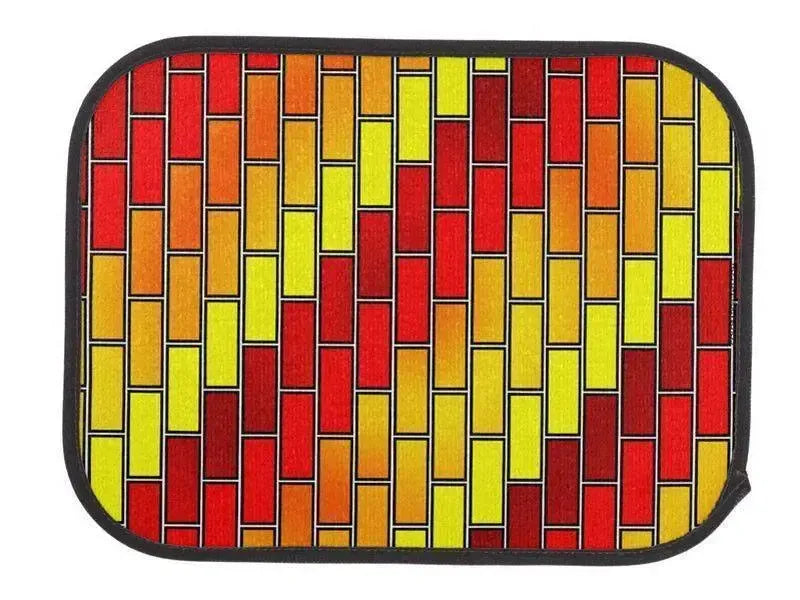 Car Mats-BRICK WALL #2 Car Mats Sets-Reds & Oranges & Yellows-from COLORADDICTED.COM-