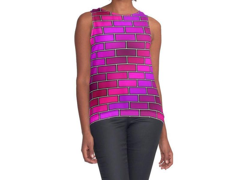 Contrast Tanks-BRICK WALL #2 Contrast Tanks-Purples &amp; Fuchsias &amp; Violets &amp; Magentas-from COLORADDICTED.COM-