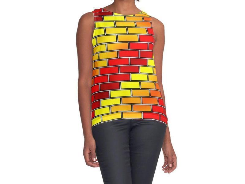 Contrast Tanks-BRICK WALL #2 Contrast Tanks-Reds &amp; Oranges &amp; Yellows-from COLORADDICTED.COM-