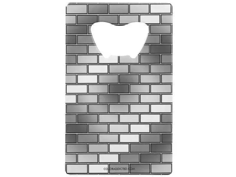 Credit Card Bottle Openers-BRICK WALL #2 Credit Card Bottle Openers-Grays & White-from COLORADDICTED.COM-