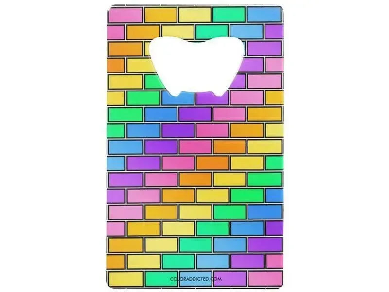 Credit Card Bottle Openers-BRICK WALL #2 Credit Card Bottle Openers-Multicolor Light-from COLORADDICTED.COM-