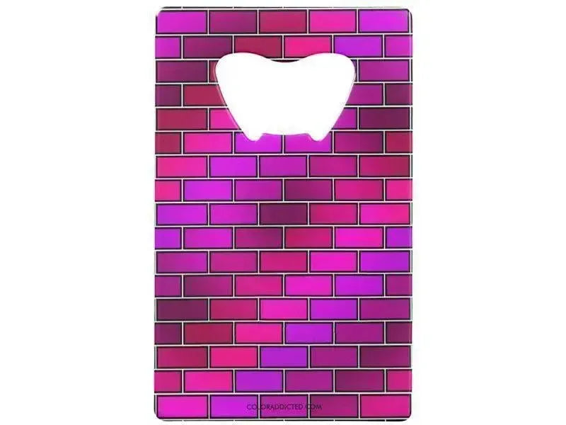 Credit Card Bottle Openers-BRICK WALL #2 Credit Card Bottle Openers-Purples, Fuchsias, Violets & Magentas-from COLORADDICTED.COM-