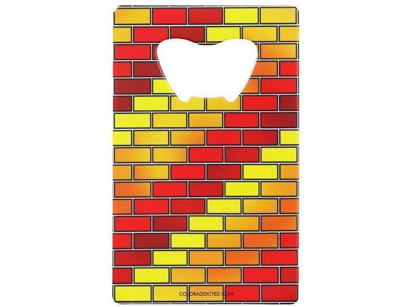 Credit Card Bottle Openers-BRICK WALL #2 Credit Card Bottle Openers-Reds, Oranges &amp; Yellows-from COLORADDICTED.COM-