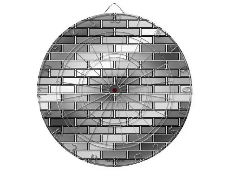 Dartboards-BRICK WALL #2 Dartboards (includes 6 Darts)-Grays & White-from COLORADDICTED.COM-