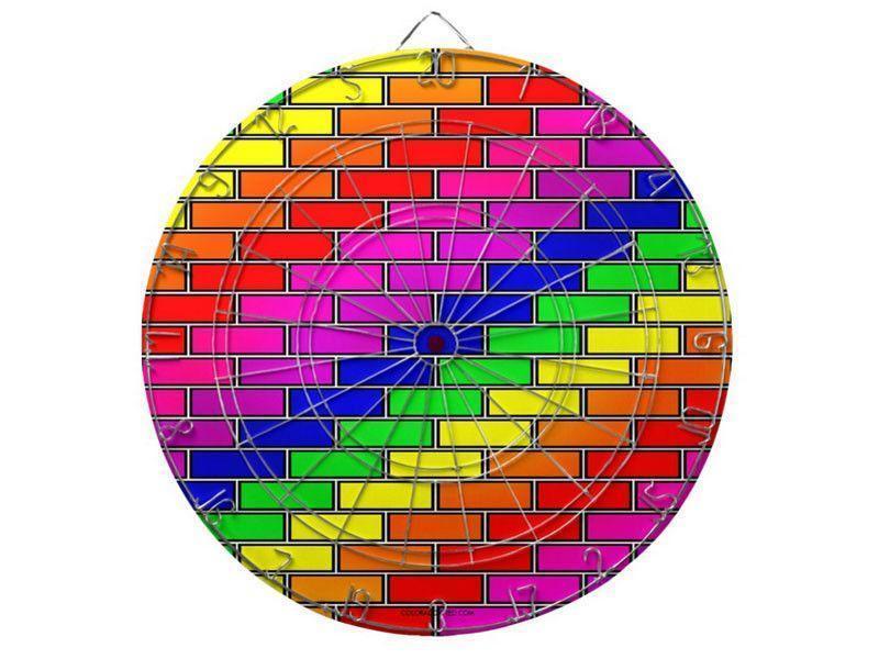 Dartboards-BRICK WALL #2 Dartboards (includes 6 Darts)-Multicolor Bright-from COLORADDICTED.COM-