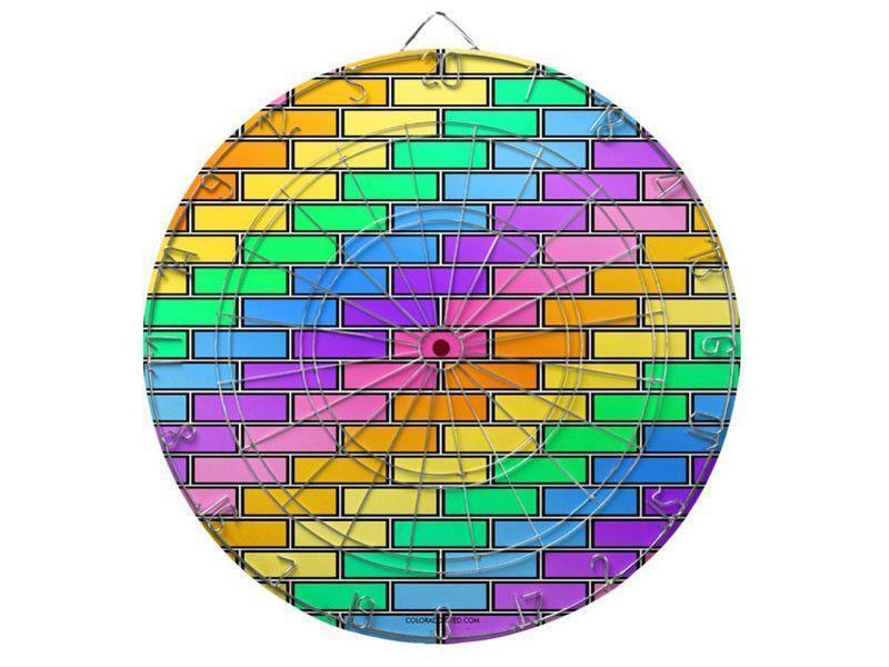 Dartboards-BRICK WALL #2 Dartboards (includes 6 Darts)-Multicolor Light-from COLORADDICTED.COM-