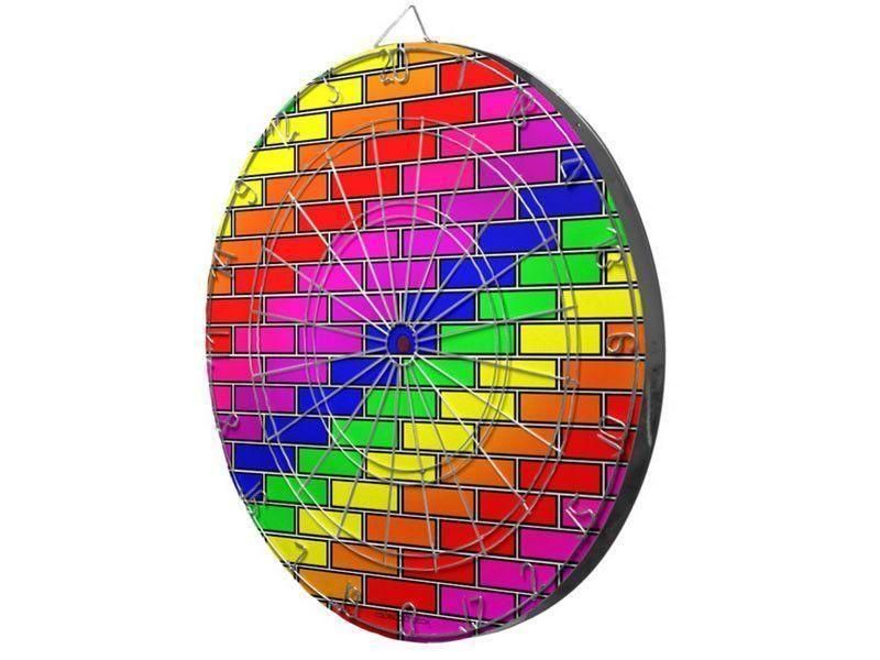 Dartboards-BRICK WALL #2 Dartboards (includes 6 Darts)-Multicolor Bright-from COLORADDICTED.COM-