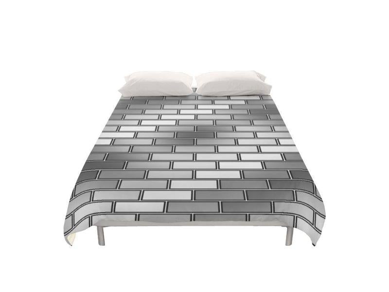 Duvet Covers-BRICK WALL #2 Duvet Covers-Grays &amp; White-from COLORADDICTED.COM-