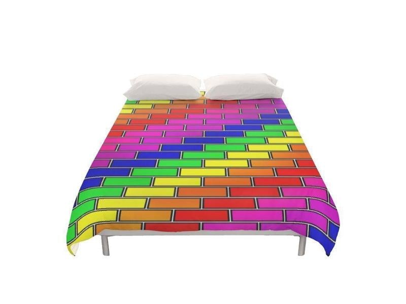 Duvet Covers-BRICK WALL #2 Duvet Covers-Multicolor Bright-from COLORADDICTED.COM-