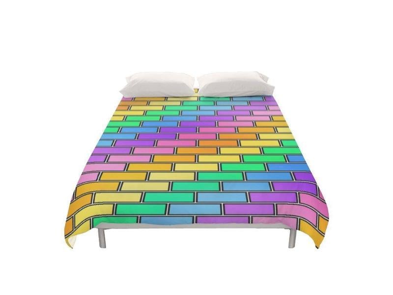 Duvet Covers-BRICK WALL #2 Duvet Covers-Multicolor Light-from COLORADDICTED.COM-