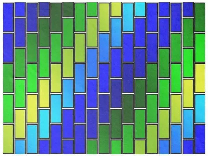 Fleece Blankets-BRICK WALL #2 Fleece Blankets-Blues & Greens-from COLORADDICTED.COM-