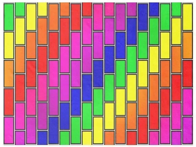 Fleece Blankets-BRICK WALL #2 Fleece Blankets-Multicolor Bright-from COLORADDICTED.COM-