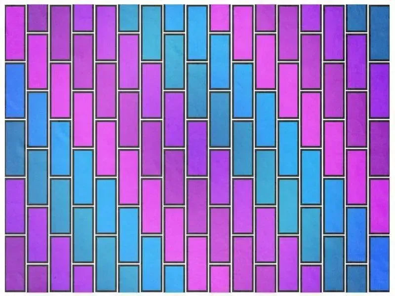 Fleece Blankets-BRICK WALL #2 Fleece Blankets-Purples, Violets, Fuchsias & Turquoises-from COLORADDICTED.COM-