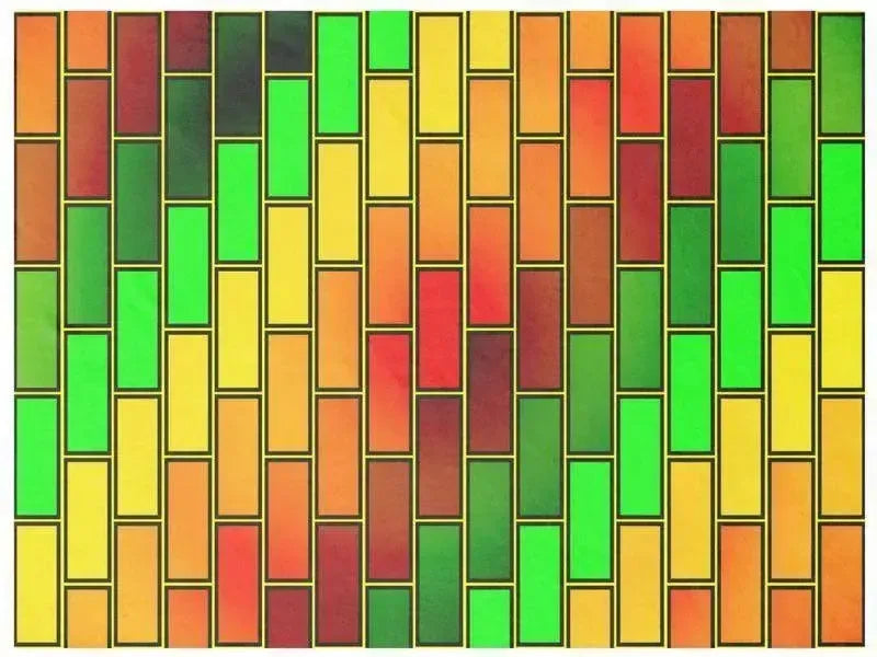 Fleece Blankets-BRICK WALL #2 Fleece Blankets-Reds, Oranges, Yellows & Greens-from COLORADDICTED.COM-