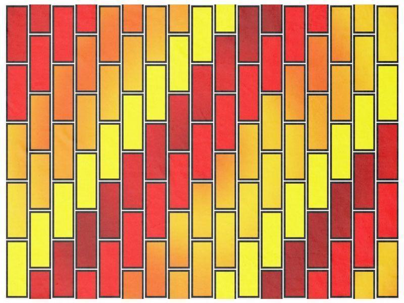 Fleece Blankets-BRICK WALL #2 Fleece Blankets-Reds, Oranges &amp; Yellows-from COLORADDICTED.COM-
