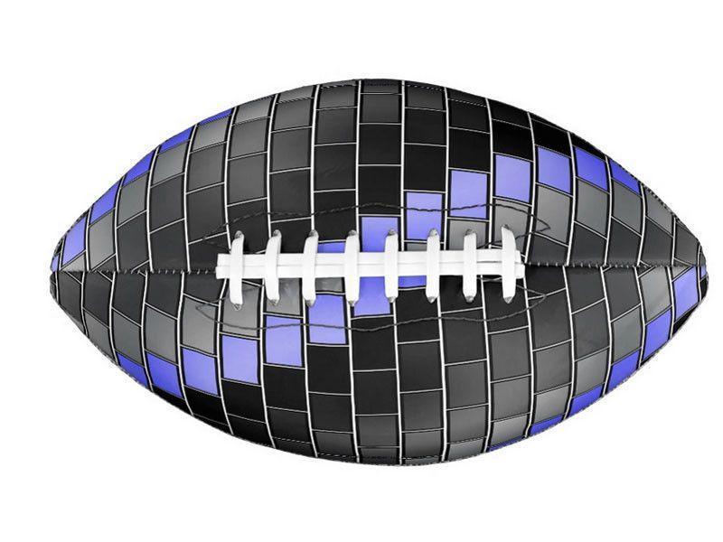 Footballs-BRICK WALL #2 Footballs &amp; Mini Footballs-Black &amp; Grays &amp; Light Blues-from COLORADDICTED.COM-
