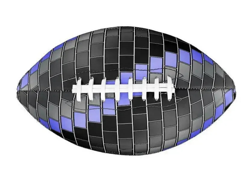 Footballs-BRICK WALL #2 Footballs & Mini Footballs-Black & Grays & Light Blues-from COLORADDICTED.COM-