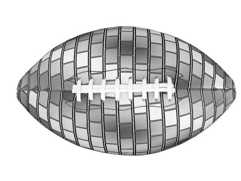 Footballs-BRICK WALL #2 Footballs &amp; Mini Footballs-Grays &amp; White-from COLORADDICTED.COM-