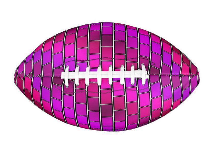 Footballs-BRICK WALL #2 Footballs &amp; Mini Footballs-Purples &amp; Fuchsias &amp; Violets &amp; Magentas-from COLORADDICTED.COM-