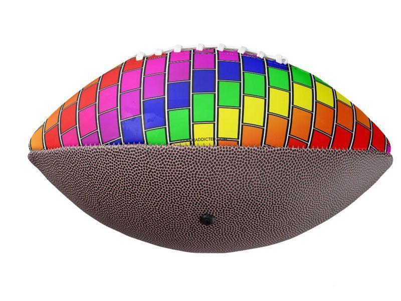 Footballs-BRICK WALL #2 Footballs & Mini Footballs-Multicolor Bright-from COLORADDICTED.COM-